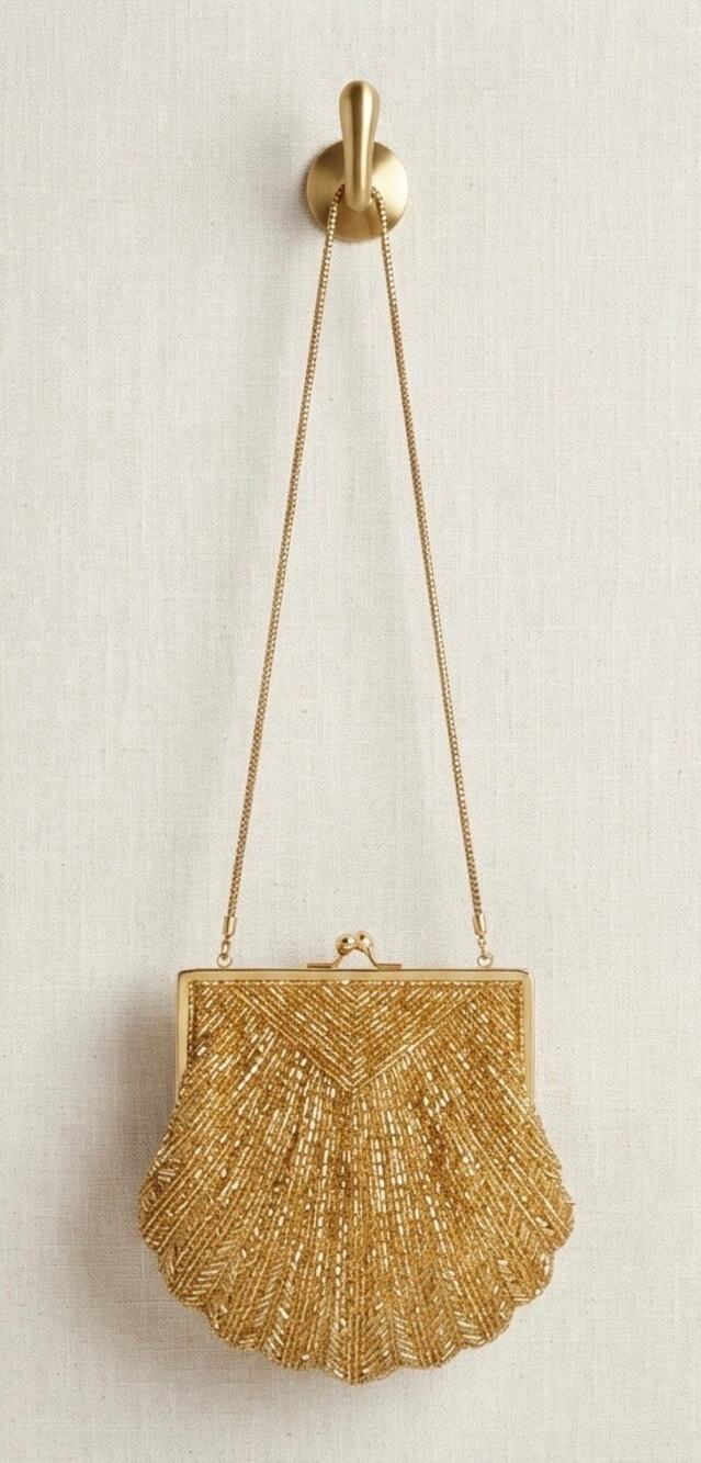 Carla Marchi Gold Beaded Clutch / Shoulder Bag | VINTAGE